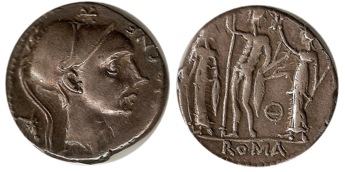 Denario CORNELIA 112-111 a.C.